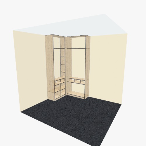 Угловой шкаф в маленькую прихожую 1100х1270 с антресолью