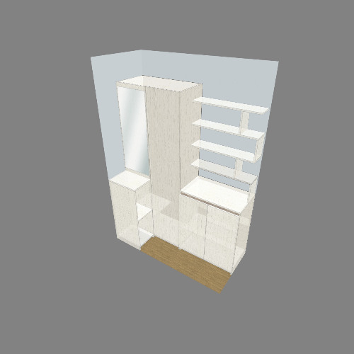 Угловой шкаф в прихожую с выдвижной столешницей