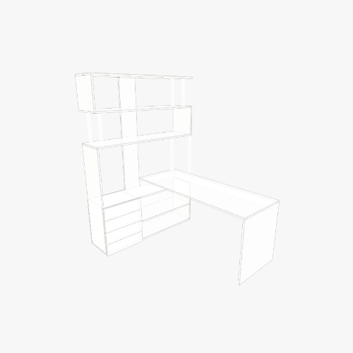 Угловой стол с полками