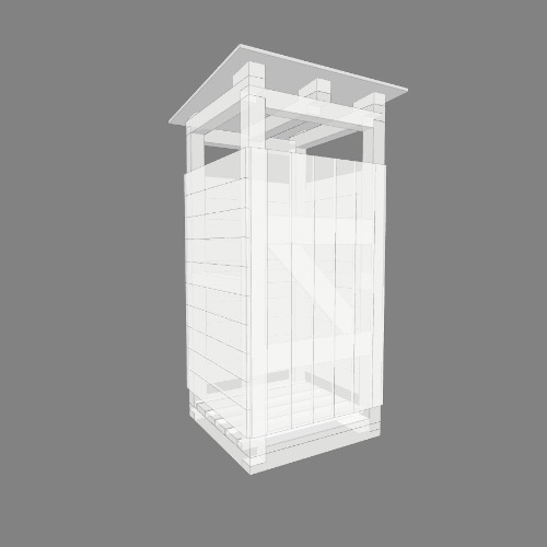 Уличный душ деревянный 1*1