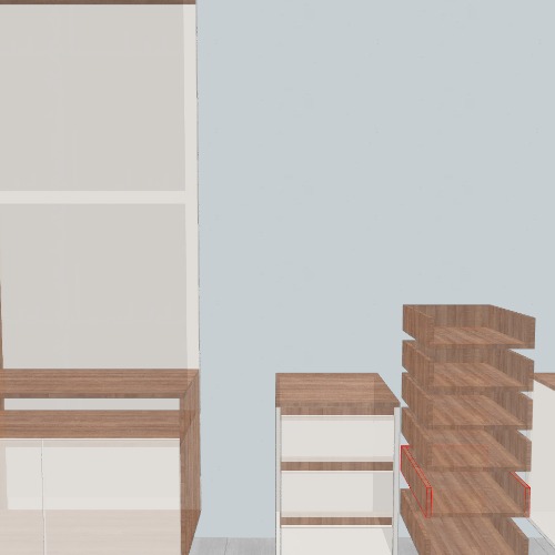 Painel mais Rack com criado mudo com gavetas