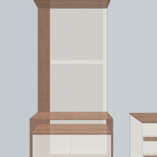 Painel mais Rack com criado mudo com gavetas